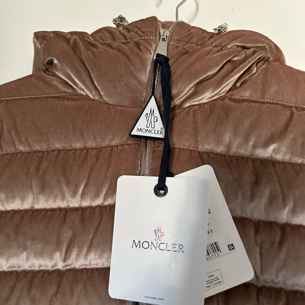 Moncler jacket with tags and garments bag